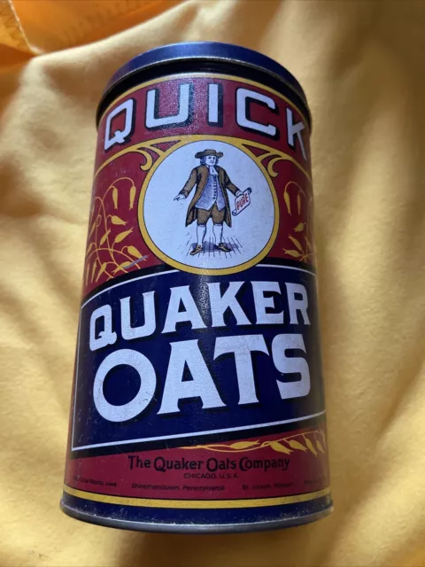 Vintage Quaker Oats Limited Edition Metal 1990 Replica Of 1922 Label, Look!