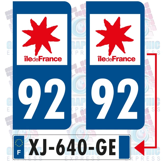 Autocollants Plaque Immatriculation Département 77 Seine-et-Marne - Lot De 2 Stickers Vinyle Anti-UV, 10,2 X 4,6 Cm