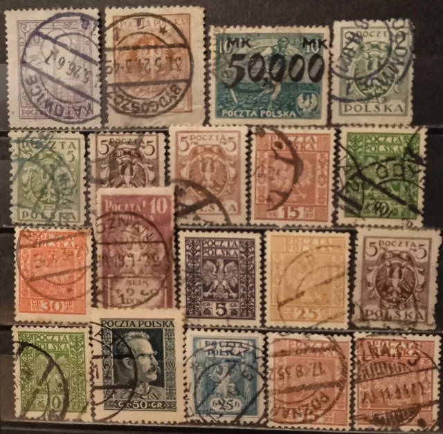 Alte Briefmarken Sammlung Polen, gestempelt, 9