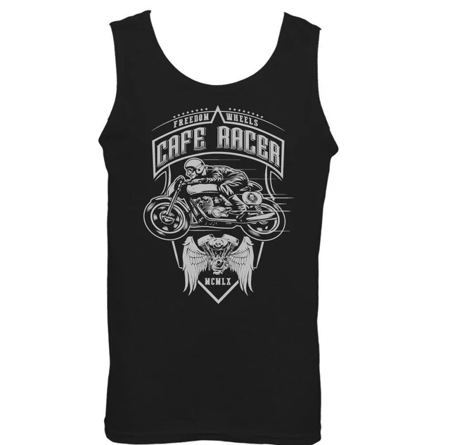 Gilet Cafe Racer Freedom Wheels Uomo Biker Moto Moto Indiana