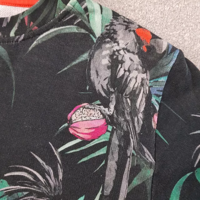 Paul Smith Mens Sweatshirt Small Black Cockatoo Floral Tropical Jumper Sweater 2