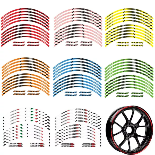 Motorcycle Rim Stripes Wheel Decals Tape Stickers For SUZUKI GSXR 600/750/1000