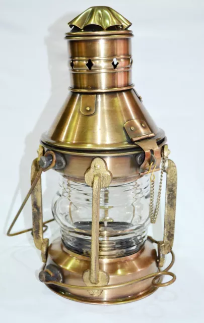 Vintage Schiffsanker Öllampe Laterne 10 "Fresnel-Linse nautischen Wohnkultur neu