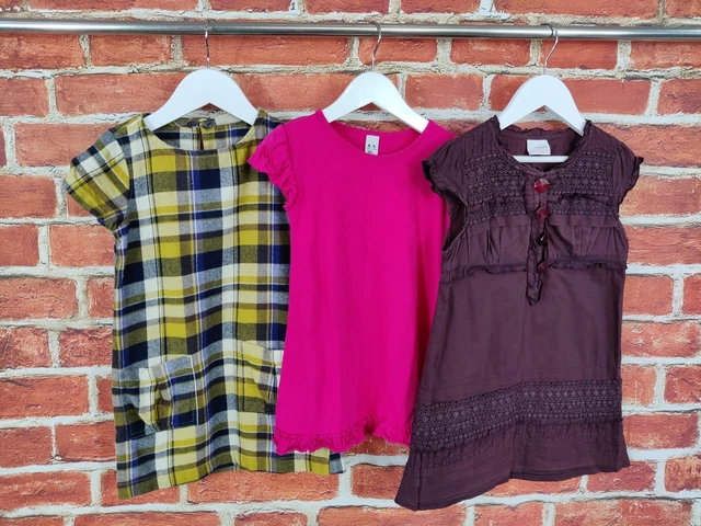 Girls Bundle Age 4-5 Years Next Zara Dress Set Check Summer Short Sleeve 110Cm