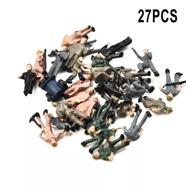 27 Pcs 1:87 Mix Models Train Railway Worker People Figures Layout HO Scale Tools