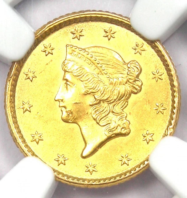 1853 Liberty Gold Dollar G$1 - Certified NGC Uncirculated Details (UNC MS)