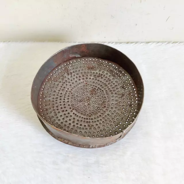 1920s Vintage Primitive Handcrafted Iron Strainer Kitchen Decorative Old T414