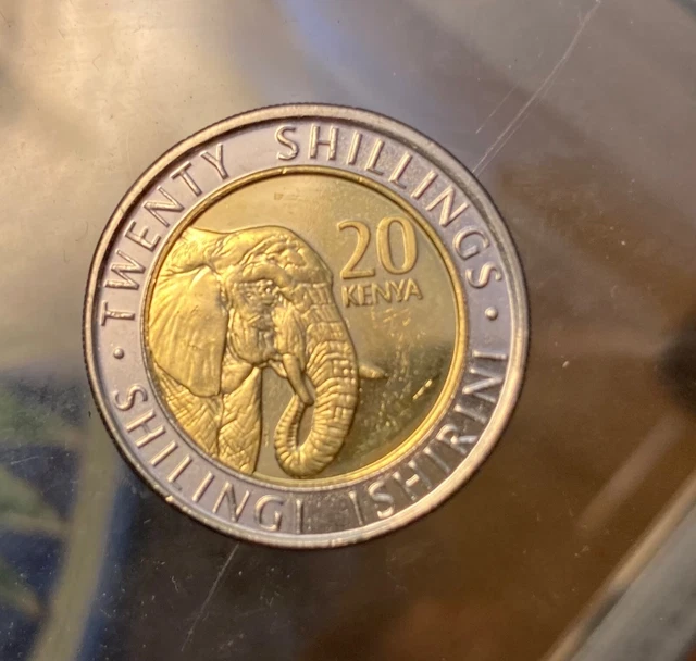 Kenya 20 Shillings ~~ Circulated Bimetallic Coin ~~2018 latest design