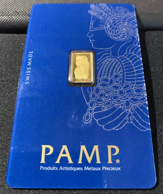 Lingot PAMP 1 Gramme d’or Pur 24K 999.9 Suisse Scellé Certifié