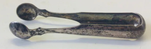 antique silver tongs hallmarked A McGrew
