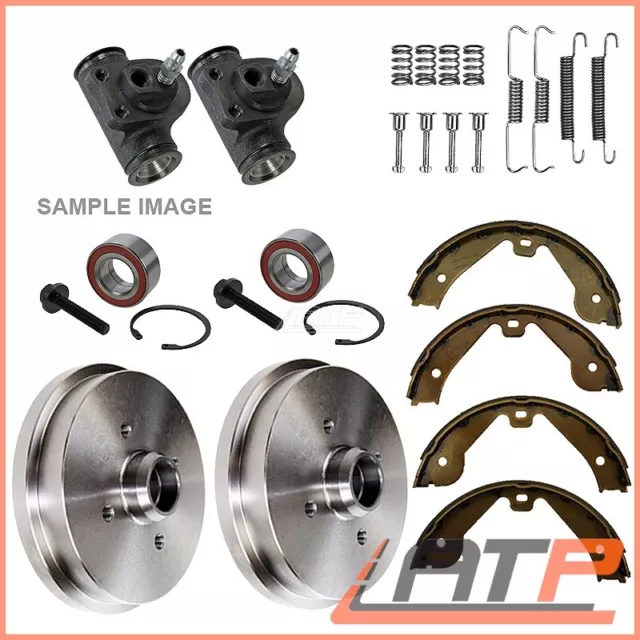 2X Brake Drum Rear + Shoe + Wheel Brake Cylinder + Wheel Bearing For Seat Arosa