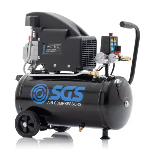 SGS 24 Litre Direct Drive Air Compressor - 5.5 CFM, 1.5 HP