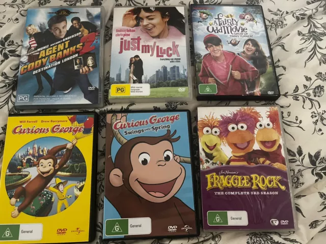 Dvd Kids Flicks Bundle DVDs Inc Fragile Rock, Curious George, & More