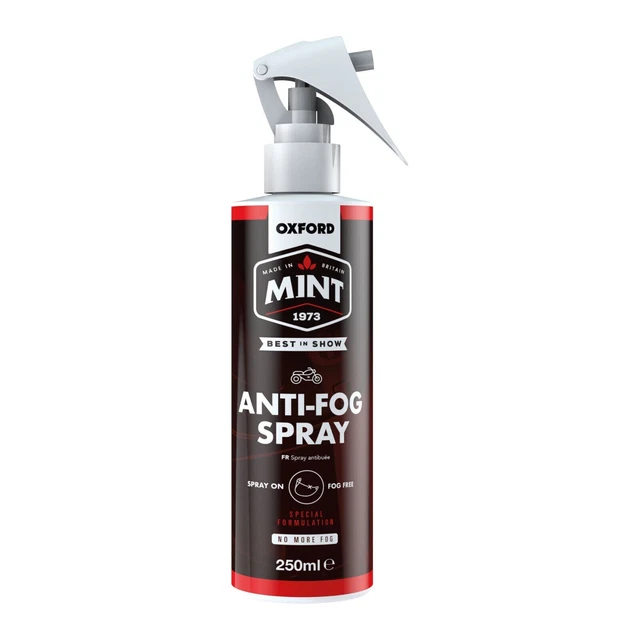 Oxford Mint Visiera Casco Antinebbia Moto & Occhiali Spray Moto 250 ml
