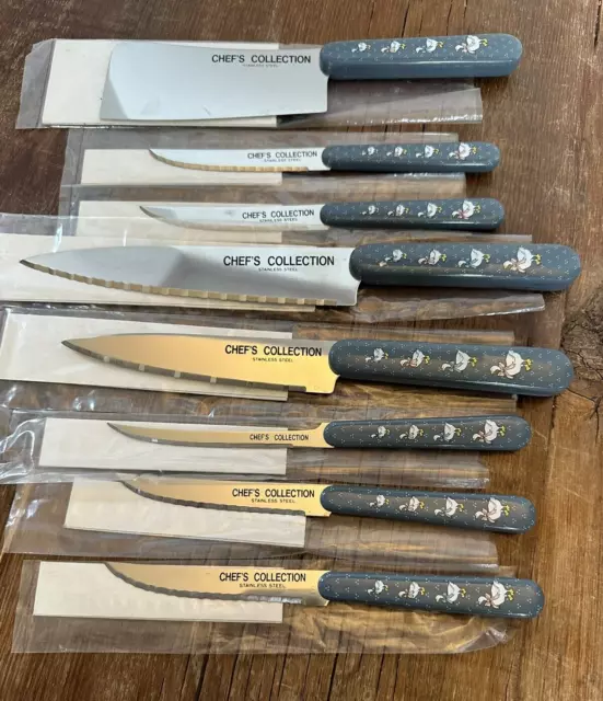 LOT 8 LIBBEY Country Goose Geese Knives CHEF'S COLLECTION Duck Country ...
