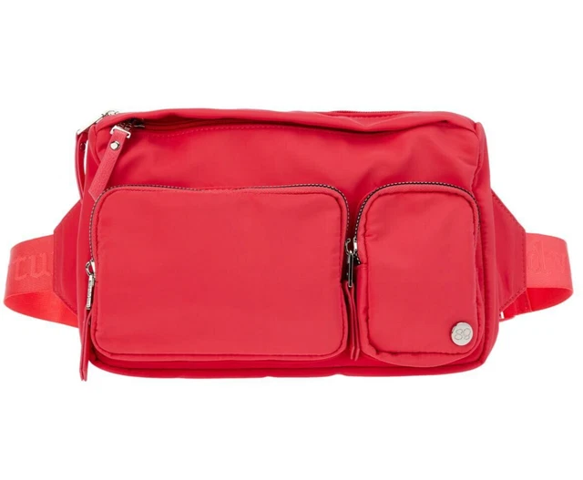 Samantha Brown To-Go Classic Belt Bag Zip Fanny Pack Multi Pockets Magenta NWT