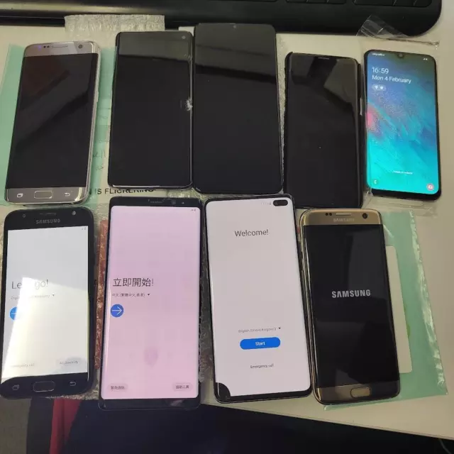 Job Lot of 9 Samsung Smartphones *For Parts Only*