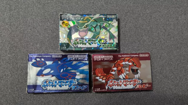 Pokemon Gameboy Advance Emerald, Ruby & Sapphire Nintendo Japanese -New battery-