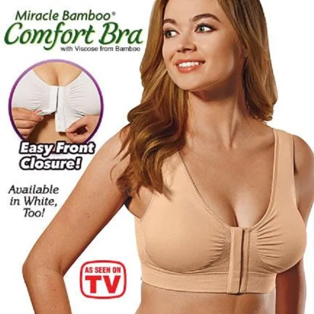 Miracle Bamboo Comfort Bra seamless breathable viscose Stretch Nude or White