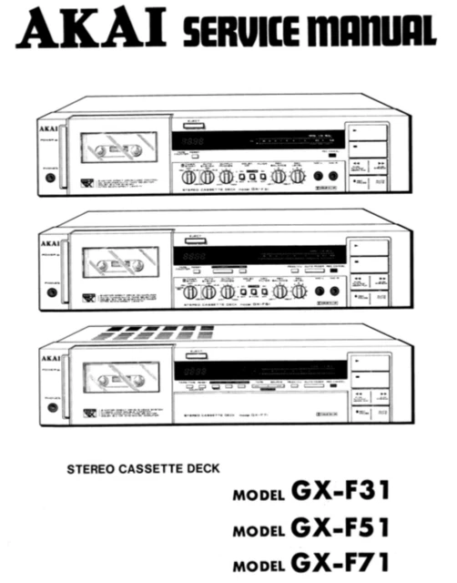 AKAI GXF31 GXF51 GXF71 Schematic Diagram Service Manual Schaltplan