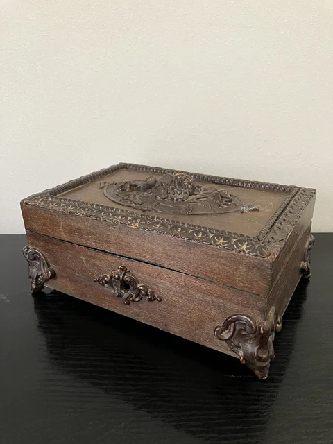 Magnifique Boîte à Bijoux Ancienne En Bois - Commode Vintage Pour Collectionneurs