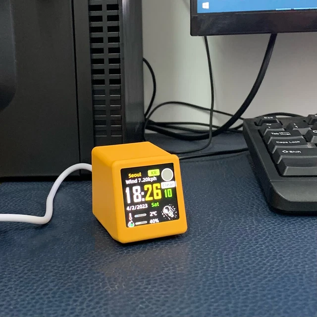 Digital Analog Alarm Clock Multi-function WiFi Clock As Cool Gift (Yellow) FS2#