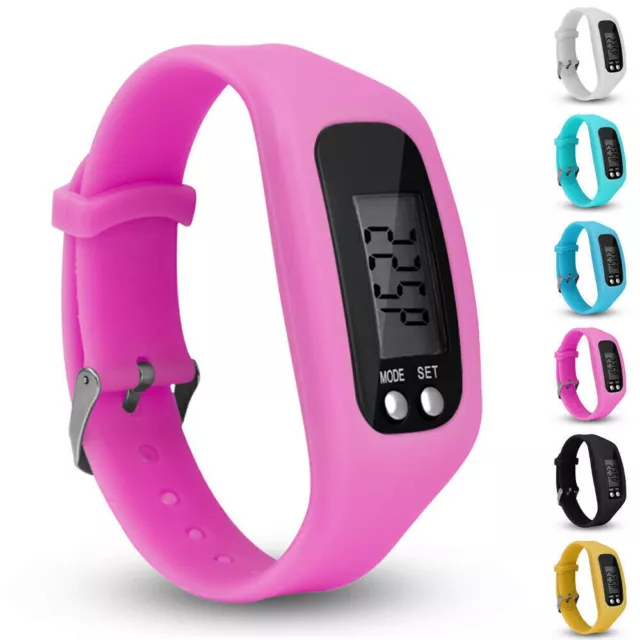 Smart Step Count Activity Tracker Sport Watch Wristband LCD Pedometer Adult Kids