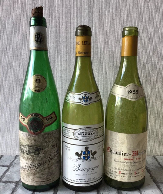 Domaine Leflaive  Grand cru empty bottles set of 3 pcs1981 1986 1985 montarachet