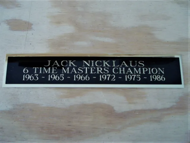 Jack Nicklaus 6X Masters Champion Nameplate For A Framed Golf Flag 1.5" X 6"