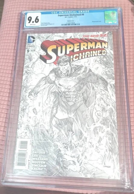 Superman Unchained #9 CGC 9.6 Jim Lee Sketch  Cover DC 1/15 2015 Scott Snyder