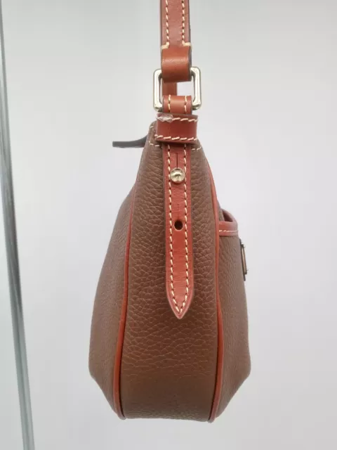 DOONEY & BOURKE Margot Brown Pebble Leather Small Hobo Handbag Purse ...
