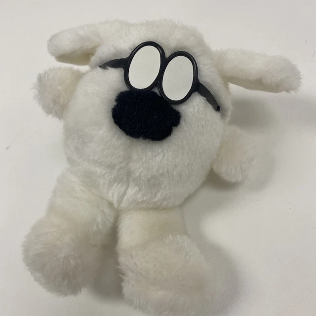 DILBERT DOGBERT SCOTT Adams comic strip white plush dog with glasses 7 ...