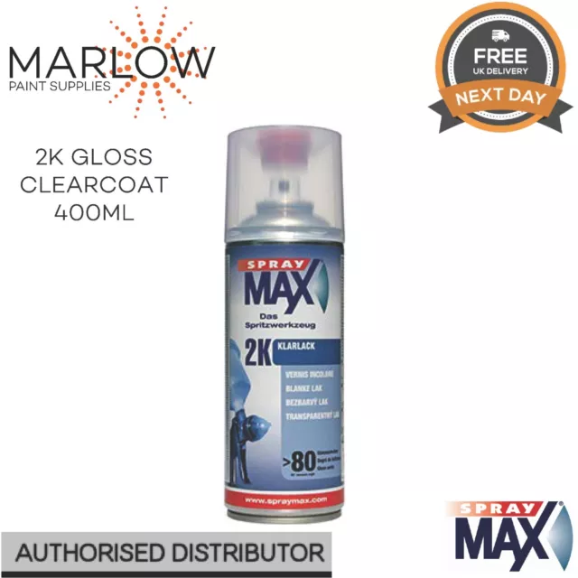 Spraymax 680061 2K Gloss Clearcoat Aerosol 400Ml -Fuel Petrol Resistant M/C Tank