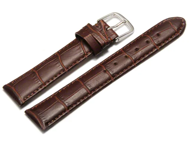 Bracelet montre cuir grain croco brun 8mm 10mm 12mm 14mm 16mm 18mm 20mm 22mm