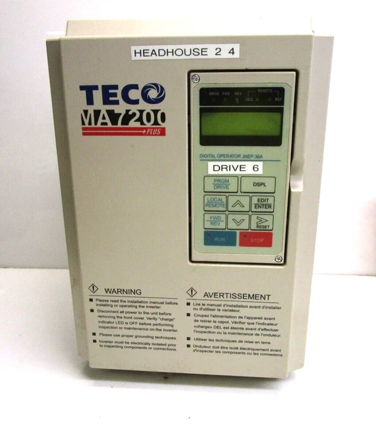 Teco Westinghouse Ma7200-4007-N1 7.5 Hp Vfd Drive 380- 480 Volt 10.3 Kva