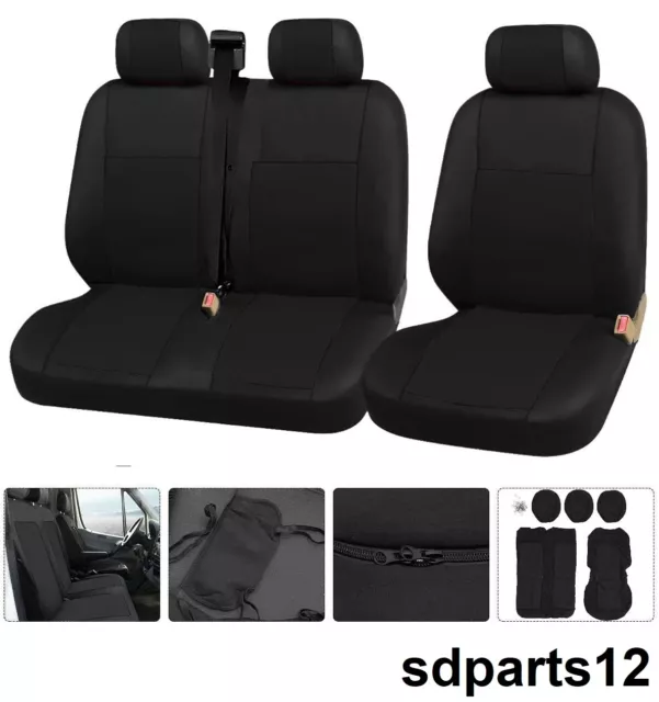 Housses de Siege Polyester Noir Respirant Couvre-Sieges pour Fiat Ducato Scudo