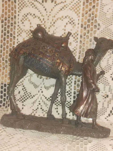 Wiener Bronze, Beduine  Kamel,mit Araber Besch 3