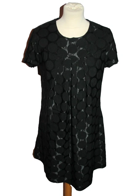 Robe Noire Renatto Bene à Volants | Manches Courtes - Taille 38 (FR) - Occasion Très Bon état