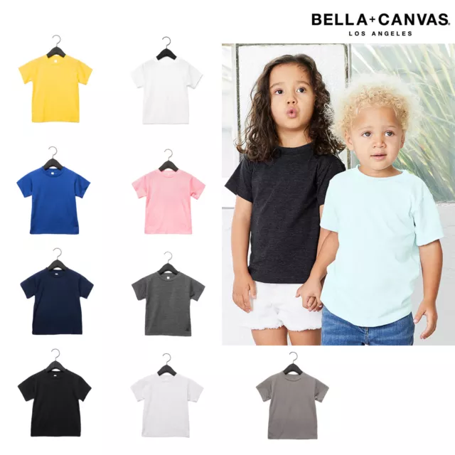 Bella + Canvas Toddler Jersey Short Sleeve Tee 3001T - Kids Cotton Blank T-shirt