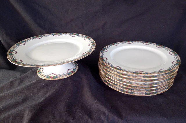 Assiette à Dessert Ancienne Porcelaine De Limoges Legrand – Motif Floral – 20 Cm