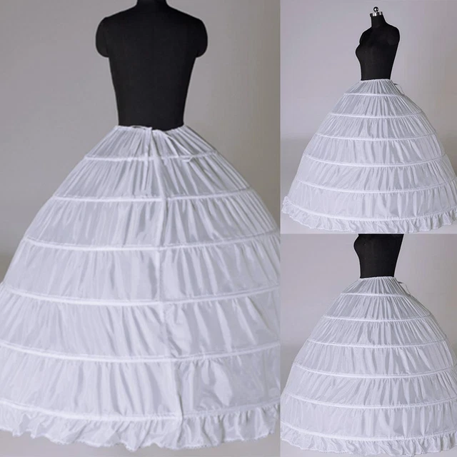6Hoop Underskirt Ball Gown Long Skirts Petticoat Slips For Wedding. S9O0 K4U7