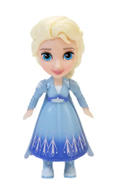 Disney Frozen Ii Elsa Mini Toddler Posable 3" Doll - Rare Long Blue Dress
