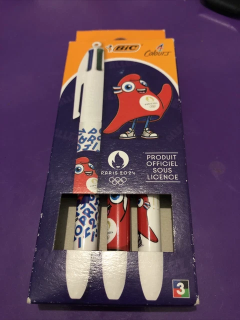 Stylo BIC 4 Couleurs Édition Spéciale Jeux Olympiques Paris 2024 - Très Bon État - Collector