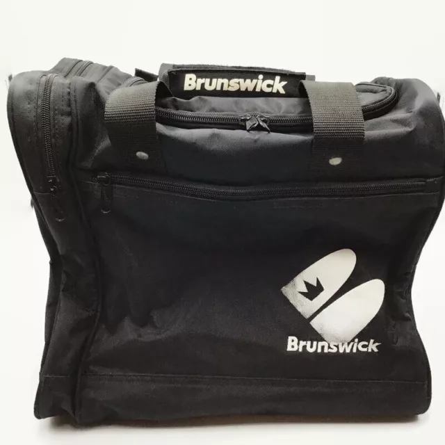 Brunswick BOWLING BAG Black Zip Pocket Soft Carry Case Single Ball Holder Tote