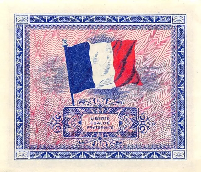 France  2  Francs   Series of 1944  WW II Issue  Circulated Banknote WX