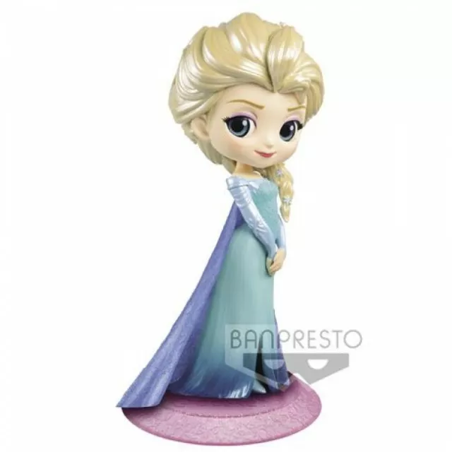 Frozen Elsa Disney Characters Purpurina Línea Q Posket PVC Figura Banpresto