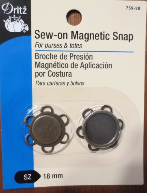 Gritz Costura Magnético Snap 18mm NUEVO Modelo 759-38 1 juego