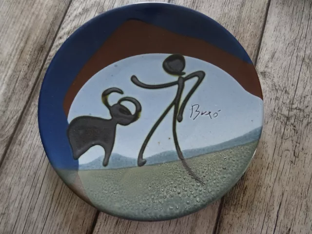 Assiette Ceramique D'art Signe Buxo, Decor Corrida