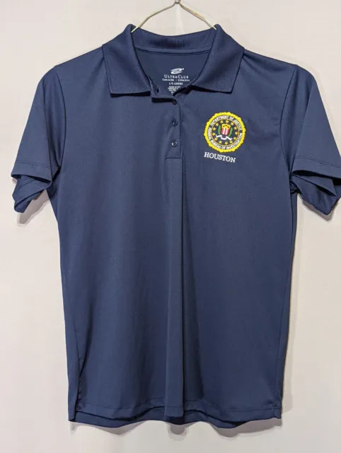 Department Of Justice FBI Houston Women's Navy Polo UltaClub Large Fast Shipping
