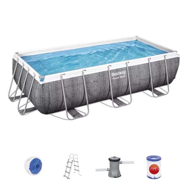 Bestway 56721 Frame Pool Power Steel Swimmingpool 404x201x100cm Komplett-Set